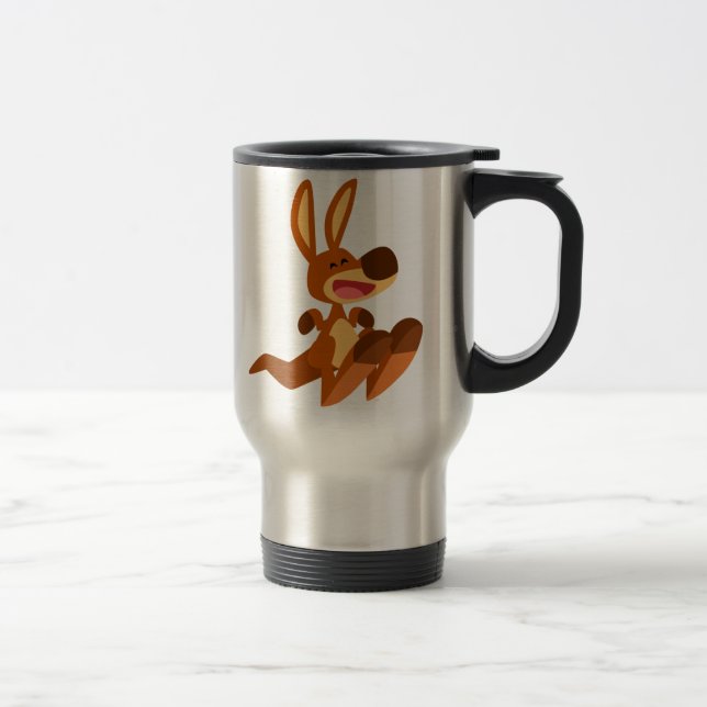 Voyage Mug Commuter Kangourou De Dessin Animé Mignon (Droit)
