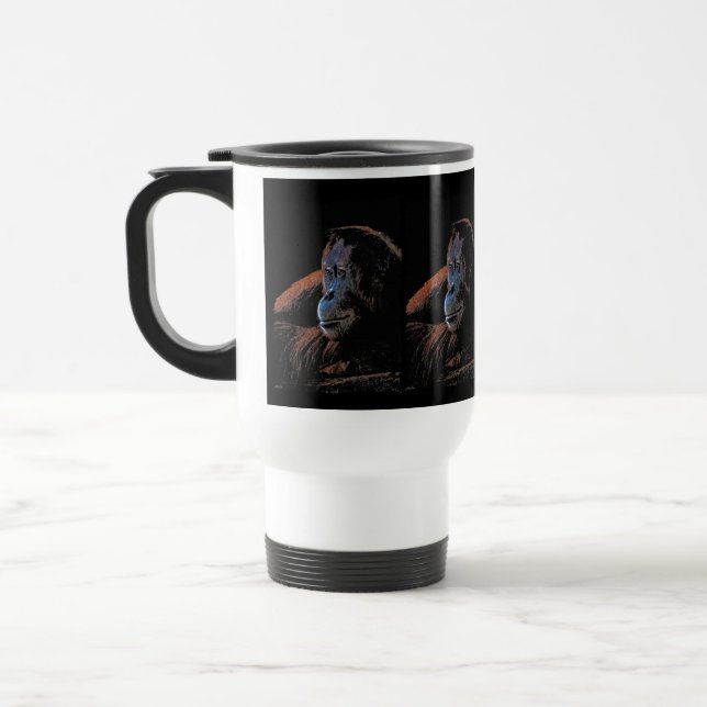 Voyage Mug de l'amoureuse des animaux de l'Orangutan (Gauche)
