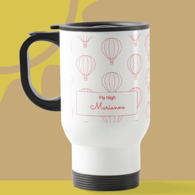 Voyage Mug Motif de ballon rouge chaud moderne (Hot Air Balloon Mug)