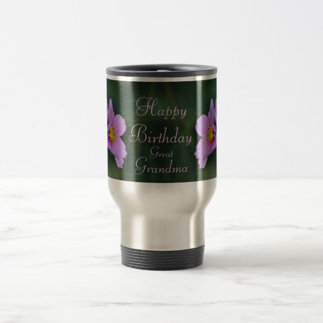 Voyage Mug pour l'anniversaire de l'arrière-grand-mère (Centre)