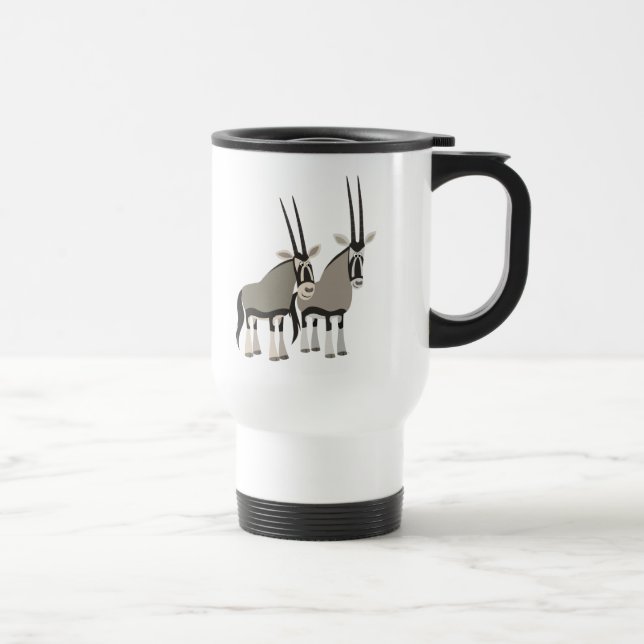 Voyage Paire mignonne de caricature Oryxes Commuter Mug (Droite)