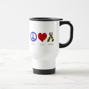 Voyage Paix. Amour. L'autisme. (de couleur vive) Mug de v