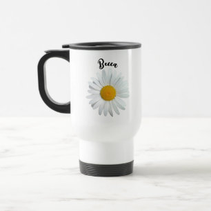 Voyage Perky Blanc Fleur de marguerite personnalisée Mug 