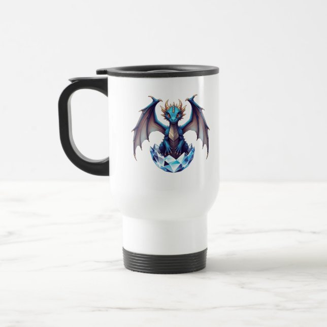 Voyage Petit dragon Mug sortant d'un œuf de cristal (Gauche)