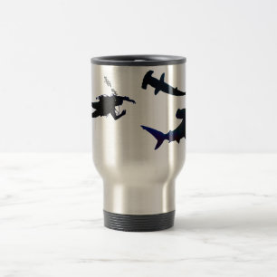 Voyage Plongeur de la SCUBA et requin mug