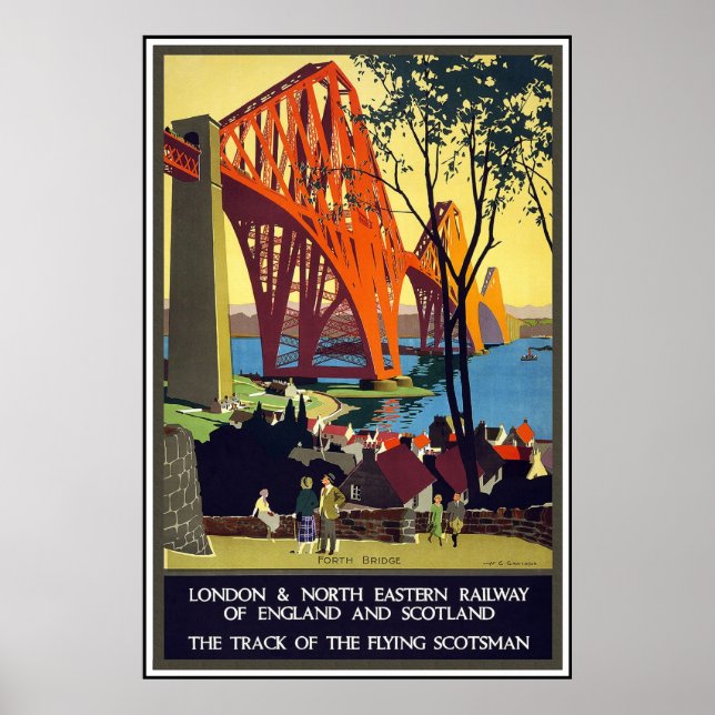 Voyage poster vintage Londres Railway Scotland (Devant)