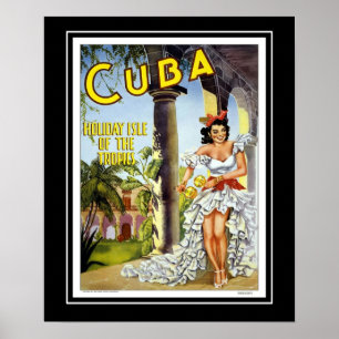 Voyage poster vintage Visite Cuba Grande taille