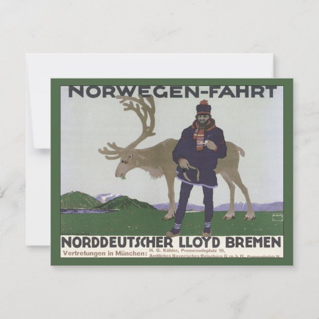 Voyage scandinave vintage en Norvège Homme Reinder (Devant)
