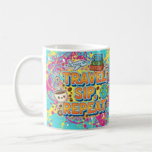 Voyage, Sip, Repeat - Mug de café pour les voyageu