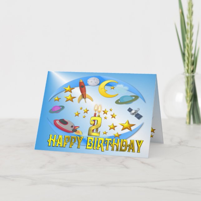 Voyage spatial ~ 2e. Carte d'anniversaire (Devant)