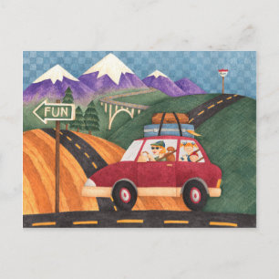 Voyage sur route - Carte postale