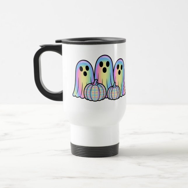 Voyage Trio de fantômes mignons Mug à café Halloween – Ad (Gauche)