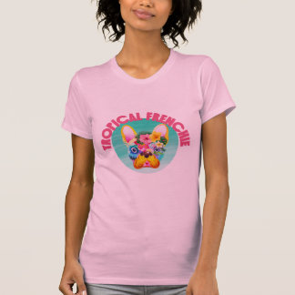 Voyage Tropical Coloré Français Bulldog T-shirt