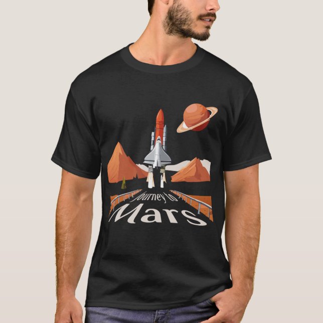 Voyage vers Mars Basic Dark T-Shirt (Devant)