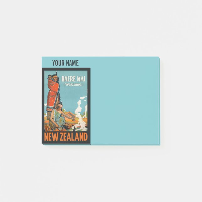Voyage vintage Nouvelle-Zélande Post-It notes (Devant)