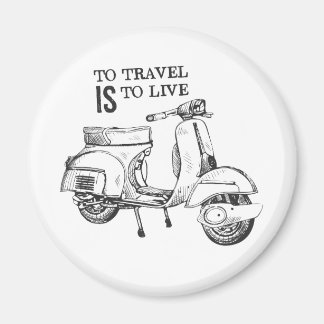 "Voyager, c'est vivre" Aimant Thématique Voyage