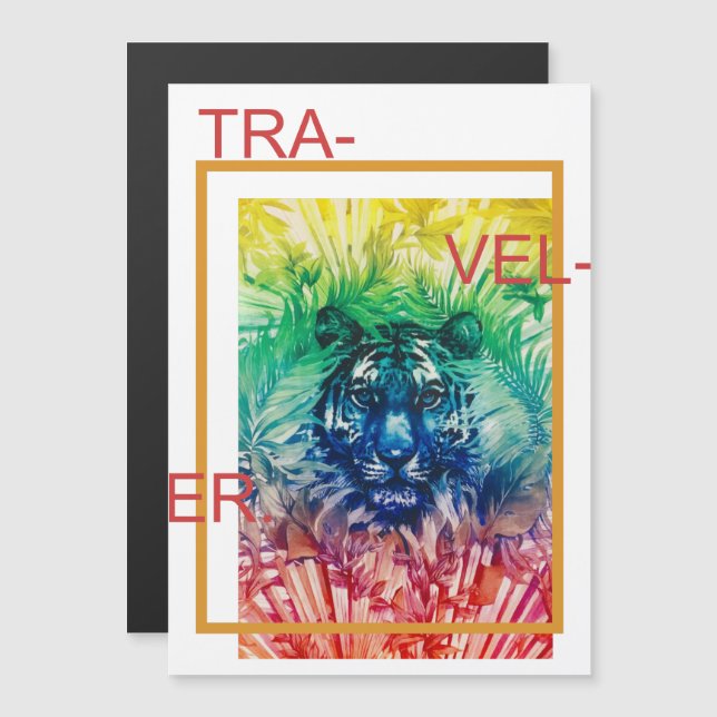 Voyager Jungle Wild Tiger Feuilles tropicaux (Devant / Derrière)