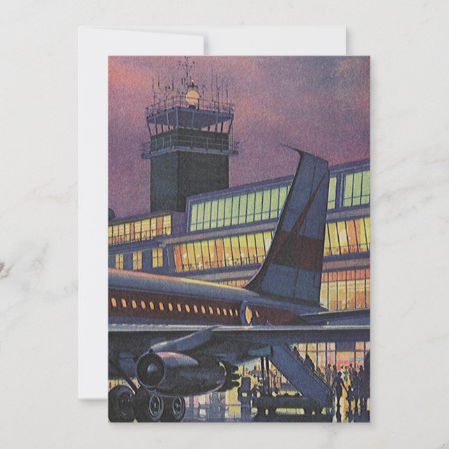 Voyageurs d'affaires vintages en avion à l'aéropor (Devant)