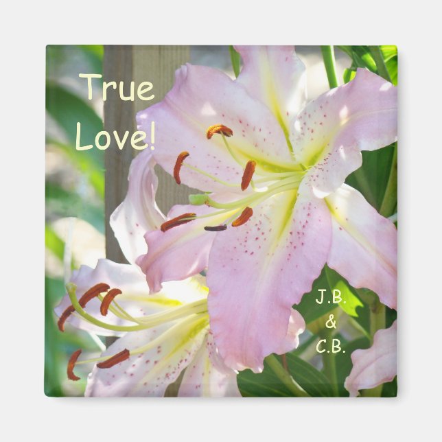 Vrai Amour ! aimant Nom Initiales Fleurs de Lys Ro (Devant)