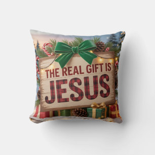 Vrai Cadeau Jésus Coussin de Jet