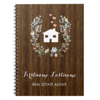 Vrai carnet floral rustique d'agent immobilier