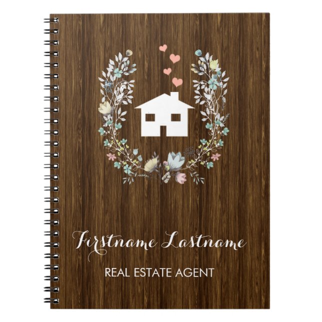 Vrai carnet floral rustique d'agent immobilier (Devant)
