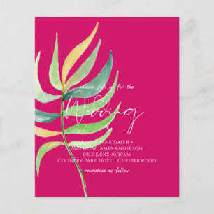 Vrai couleur TROPICAL LEAF Budget Mariage invite