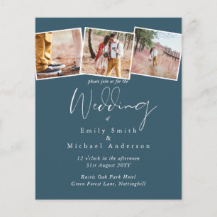 Vrai couleurs PHOTO Collage Mariage Invitations bu