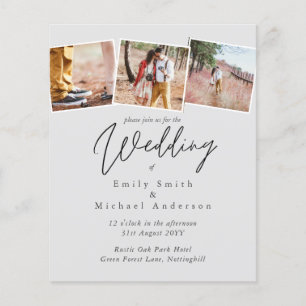 Vrai couleurs PHOTO Collage Mariage Invitations bu