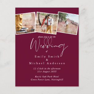 Vrai couleurs PHOTO Collage Mariage Invitations bu