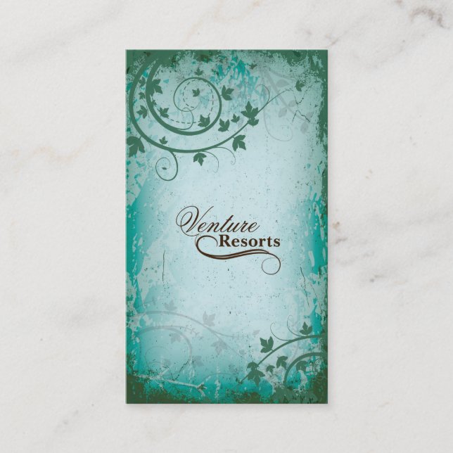 Vrai cru Teal de carte de visite d'agent (Devant)