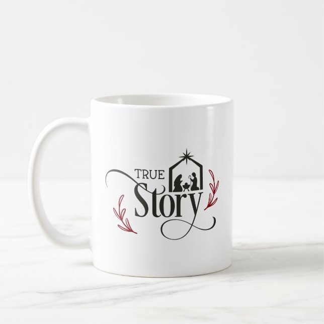 Vrai Histoire Nativité Noël Tasse à Café (Gauche)