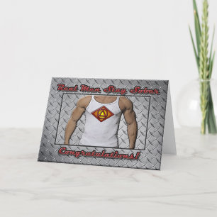 VRAI HOMME RESTE SOBRE Sobriety Recovery AA carte