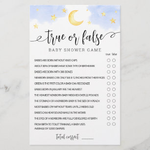 Vrai ou faux Étoiles de jeu et Baby shower de lune