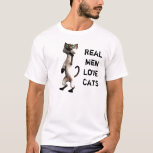 Vrai T-shirt 2 de chats d'amour d'hommes