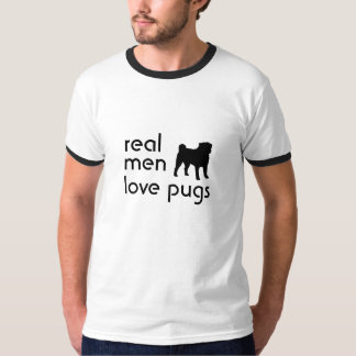 Vrai T-shirt de carlins d'amour d'hommes
