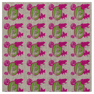Vrai tissu rose et vert