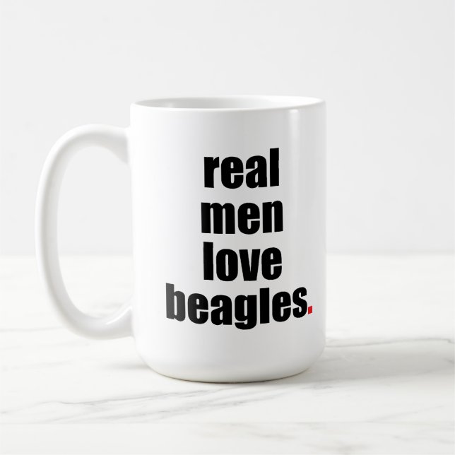 Vraie tasse de beagles d'amour d'hommes (Gauche)