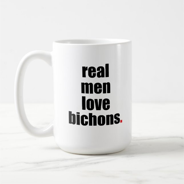 Vraie tasse de Bichons d'amour d'hommes (Gauche)