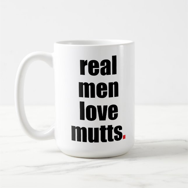 Vraie tasse de chiens d'amour d'hommes (Gauche)
