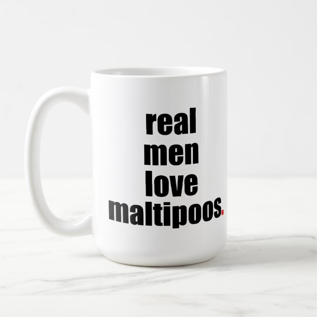 Vraie tasse de Maltipoos d'amour d'hommes (Gauche)