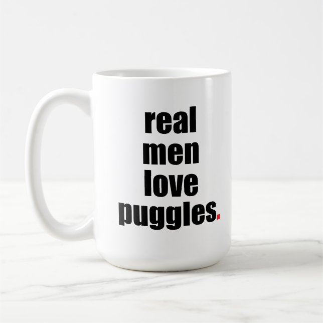 Vraie tasse de Puggles d'amour d'hommes (Gauche)