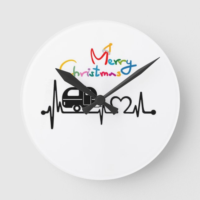 "VRAIMENT HEUREUX CAMPER" HORLOGE DE NOËL (Recto)