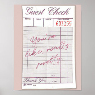 Vraiment jolie affiche de chèque d'invité