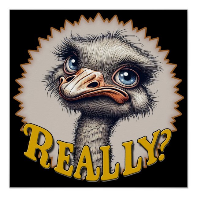 Vraiment Ostrich Glossy Poster (Devant)