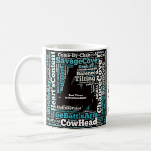 Vrais endroits dans la tasse de Terre-Neuve