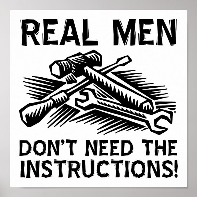 Vrais Hommes Affiche Drôle (Devant)