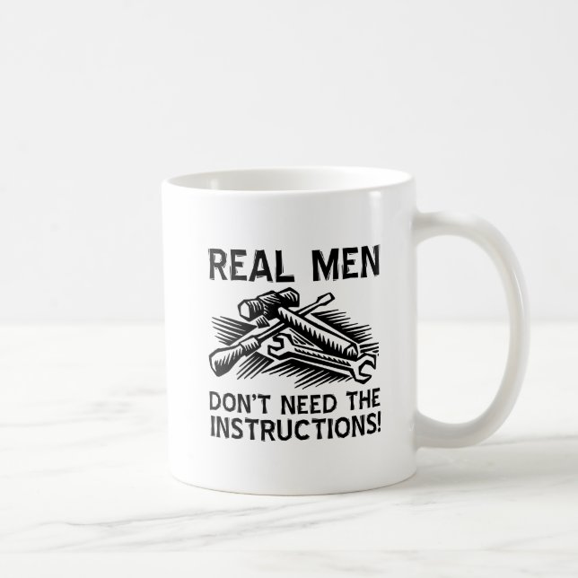 Vrais Hommes Mug Drôle (Droite)