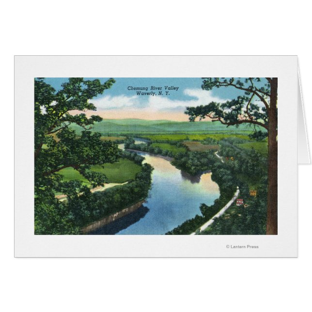 Vue aérienne de la vallée de la rivière Chemung (Devant horizontal)