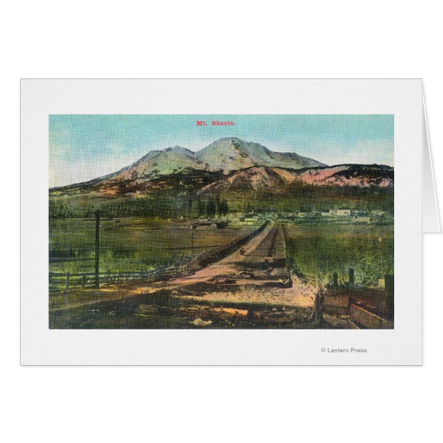 Vue aérienne de la vallée et du mont Shasta (Devant horizontal)